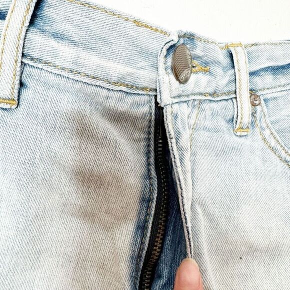 Free People Lacey Cutoff Shorts Size 26 Light Wash Distressed High-Rise Lace Hem - Picture 7 of 10